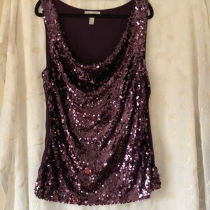 Purple Sequin Blouse - 1X